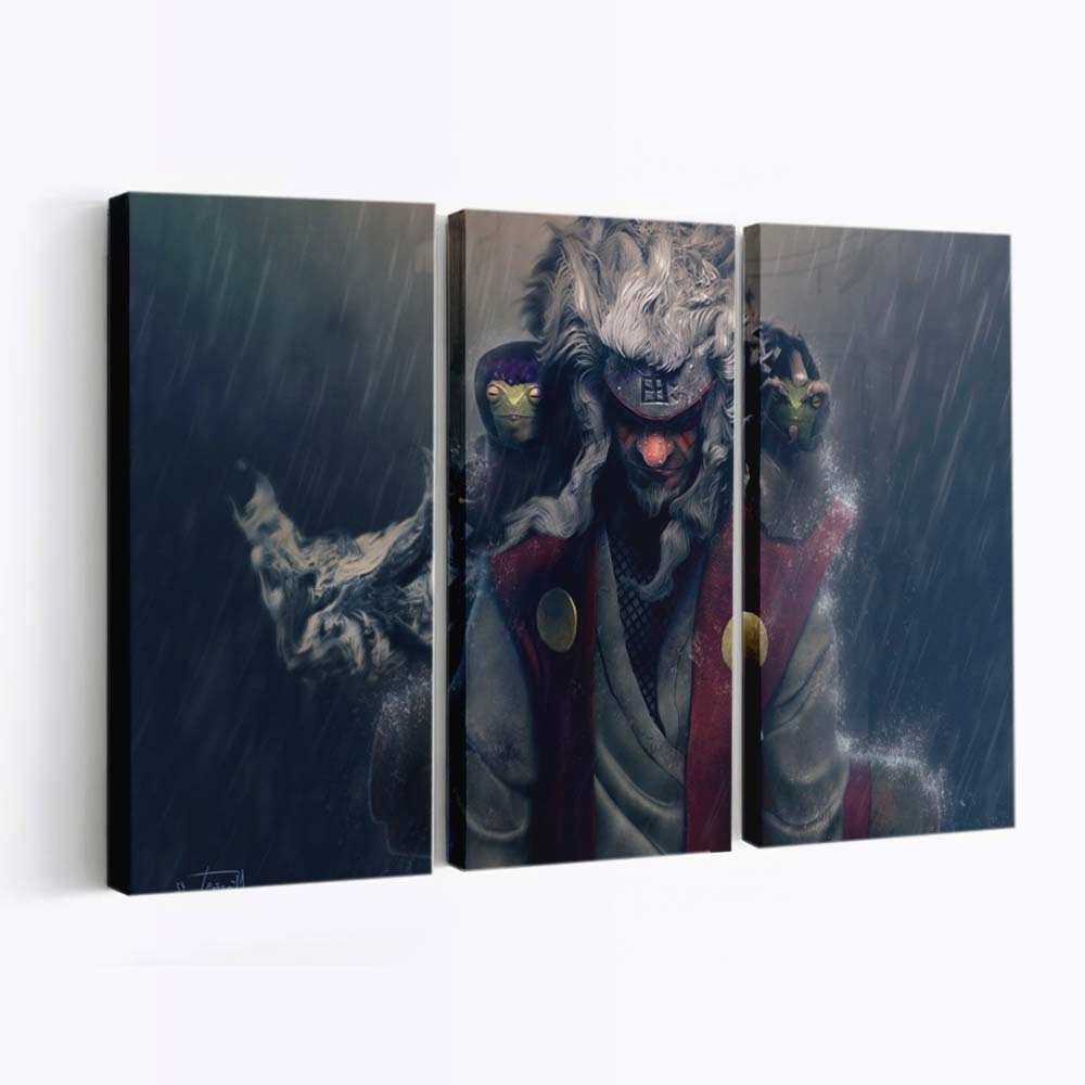 Anime Manga Digital Art White Hair Rain Ninjas - Anime Wandbild - Leinwandbild animemangadigital artwhite hairrainninjas