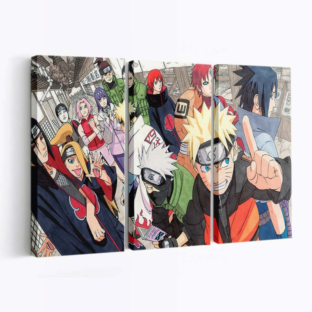 Anime Manga Hatake Kakashi Naruto Shippuuden Uzumaki Naruto Haruno Sakura - Anime Wandbild - Leinwandbild animemangahatake kakashinaruto shippuudenuzumaki narutoharuno sakura