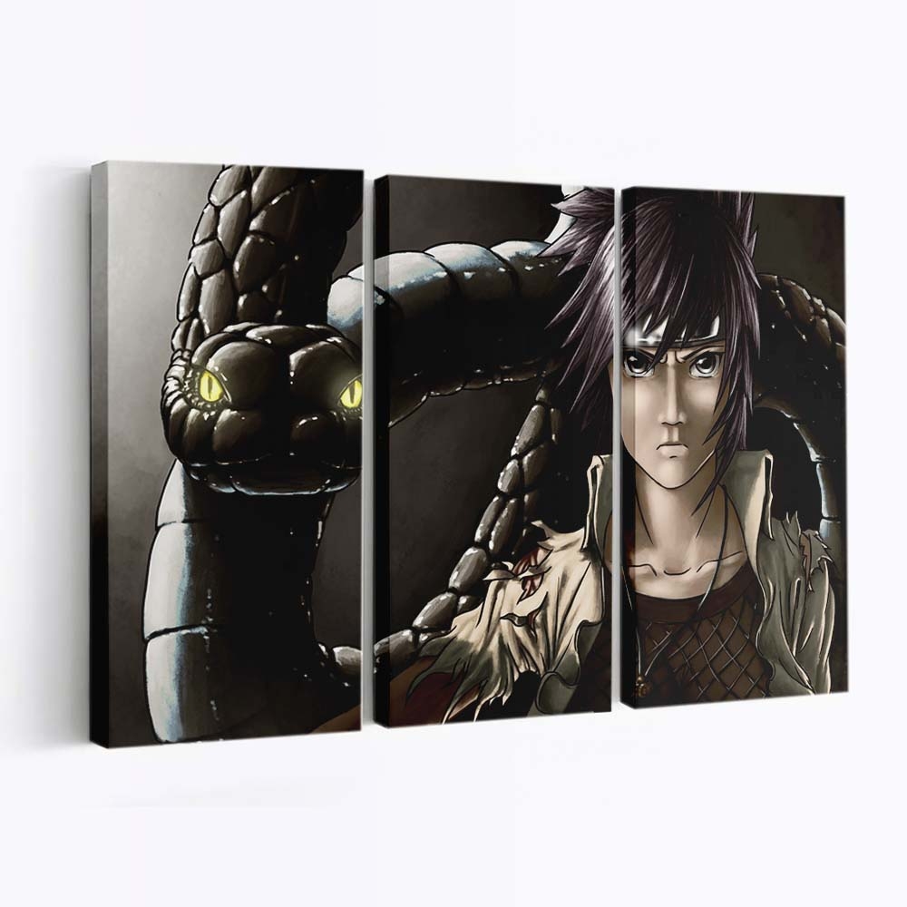 Anime Manga Naruto Shippuuden Comics Snake Glowing Eyes - Anime Wandbild - Leinwandbild animemanganaruto shippuudencomicssnakeglowing eyes