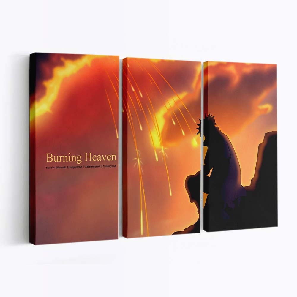 Anime Manga Naruto Shippuuden Namikaze Minato Sunset Silhouette - Anime Wandbild - Leinwandbild animemanganaruto shippuudennamikaze minatosunsetsilhouette