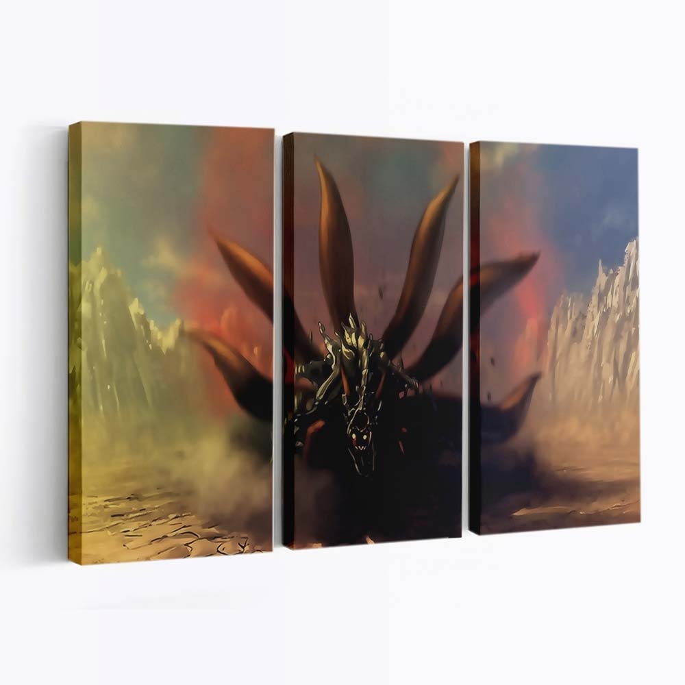 Anime Manga Naruto Shippuuden Uzumaki Naruto Sky Kyuubi - Anime Wandbild - Leinwandbild animemanganaruto shippuudenuzumaki narutoskykyuubi