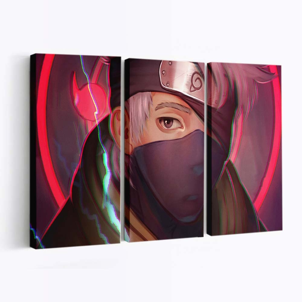 Anime Naruto Anime Artworkd Hatake Kakashi - Anime Wandbild - Leinwandbild animenaruto animeartwork2dhatake kakashi