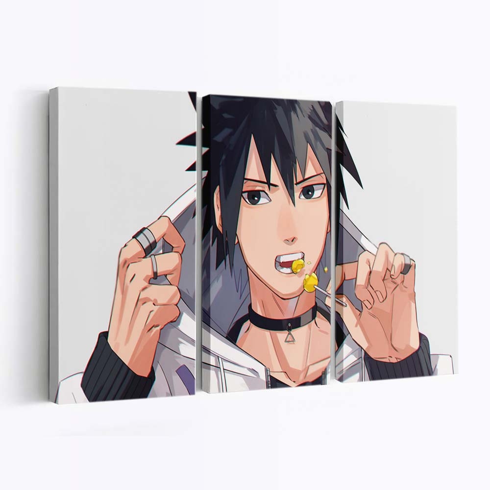 Anime Naruto Anime Street Style Uchiha Sasuke - Anime Wandbild - Leinwandbild animenaruto animestreet styleuchiha sasuke