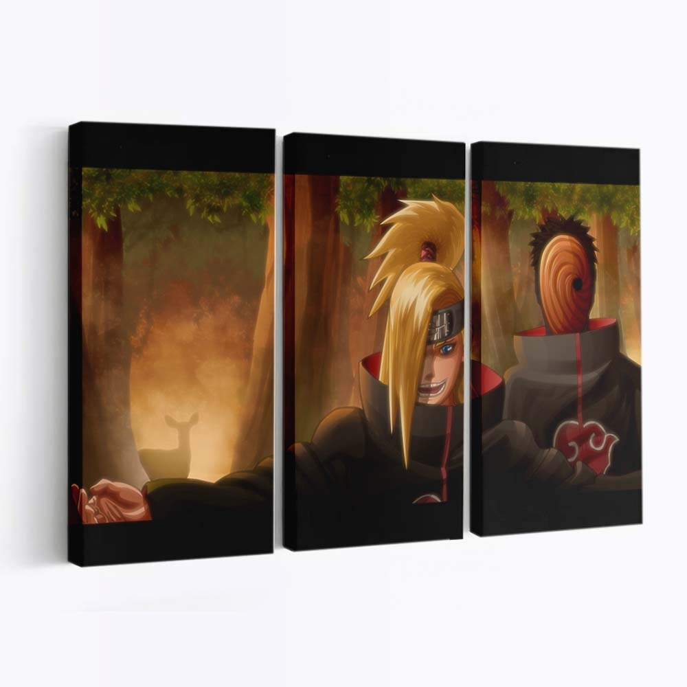 Anime Naruto Shippuuden Akatsuki Tobi Deidara - Anime Wandbild - Leinwandbild animenaruto shippuudenakatsukiscreenshottobideidara