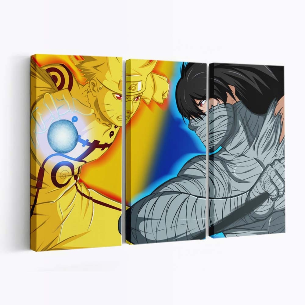 Anime Naruto Shippuuden Anime Boys Crossover Cartoon - Anime Wandbild - Leinwandbild animenaruto shippuudenillustrationanime boyscrossovercartoon