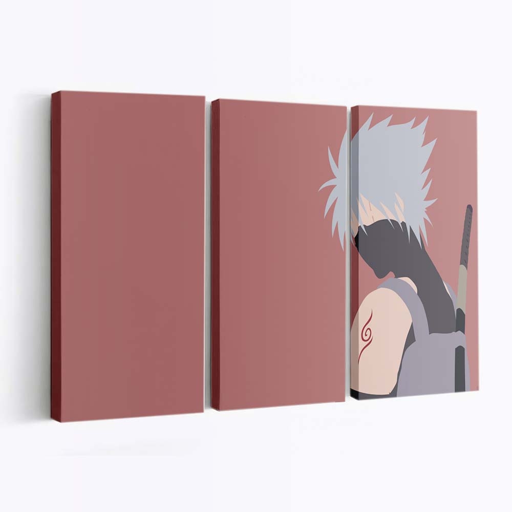 Anime Naruto Shippuuden Minimalism Hatake Kakashi - Anime Wandbild - Leinwandbild animenaruto shippuudenminimalismhatake kakashi