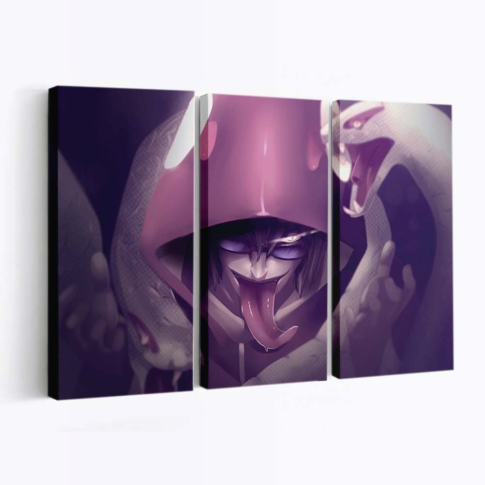 Anime Naruto Shippuuden Monochrome Glasses Snake Blue - Anime Wandbild - Leinwandbild animenaruto shippuudenmonochromeglassessnakeblue