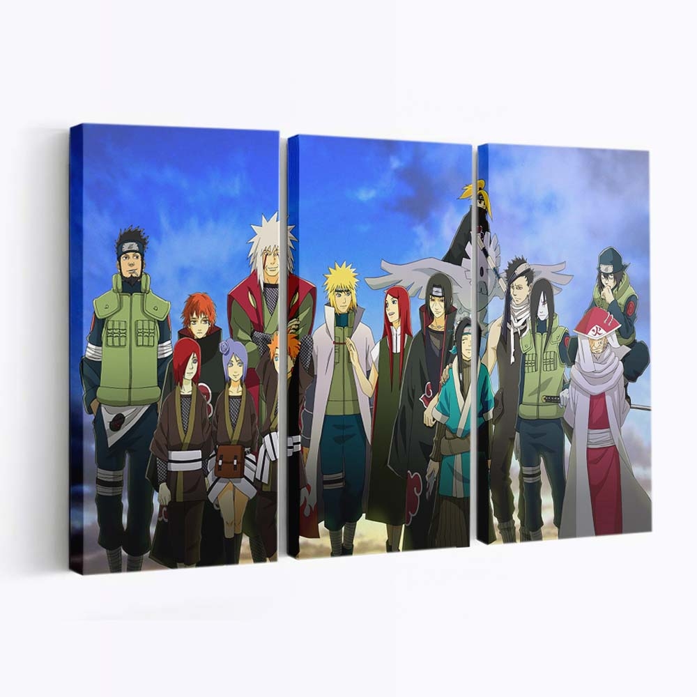 Anime Naruto Shippuuden Namikaze Minato Hokage Sasori Deidara - Anime Wandbild - Leinwandbild animenaruto shippuudennamikaze minatohokagesasorideidara