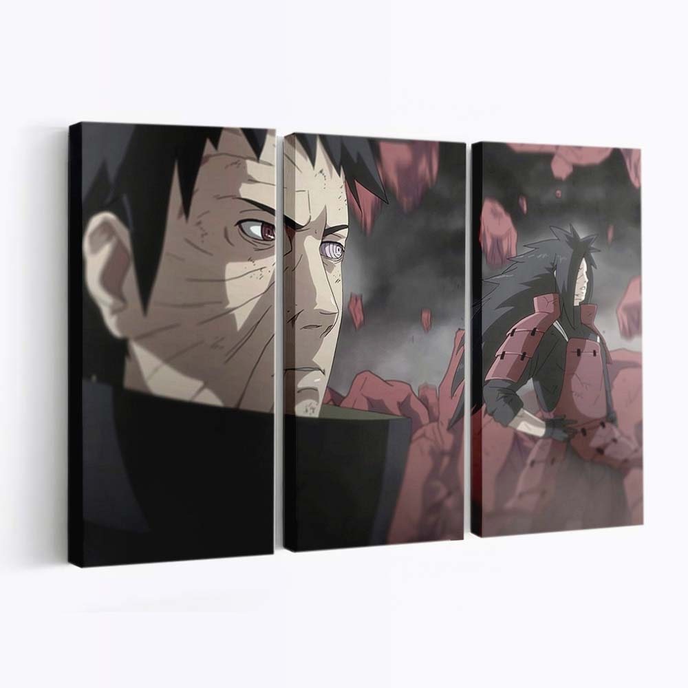 Anime Naruto Shippuuden Uchiha Obito Uchiha Madara - Anime Wandbild - Leinwandbild animenaruto shippuudenscreenshot1920x1200 pxuchiha obitouchiha madara