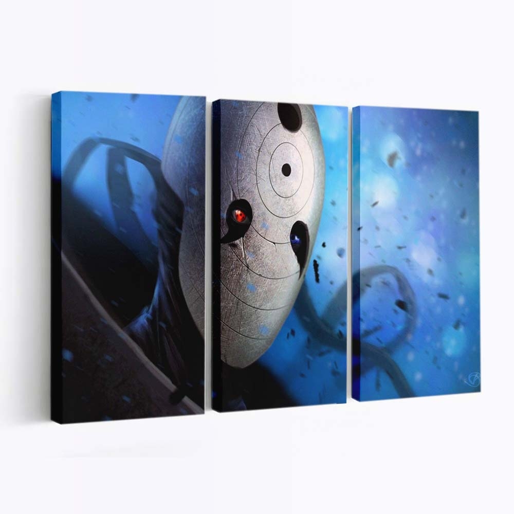 Anime Naruto Shippuuden Sharingan Space Fish Blue - Anime Wandbild - Leinwandbild animenaruto shippuudensharinganspacefishblue