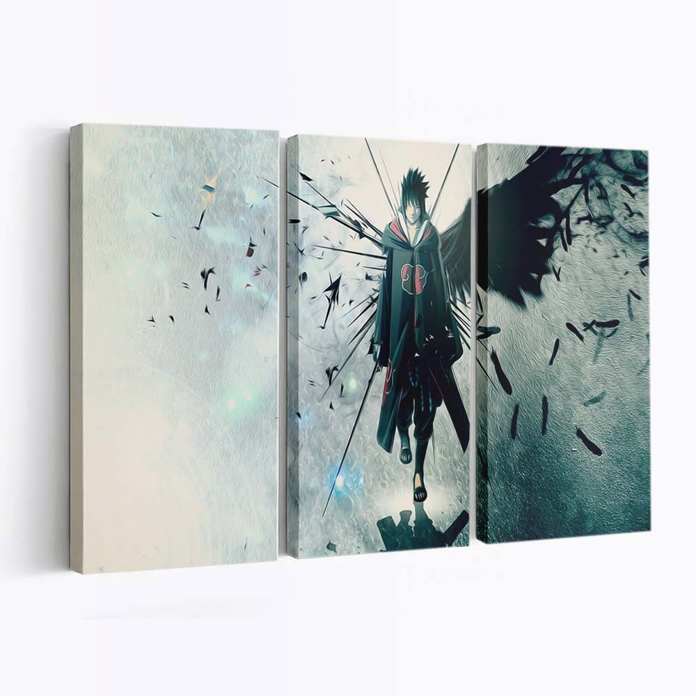 Anime Naruto Shippuuden Uchiha Sasuke Blue - Anime Wandbild - Leinwandbild animenaruto shippuudenuchiha sasukescreenshotcomputer wallpaperblue