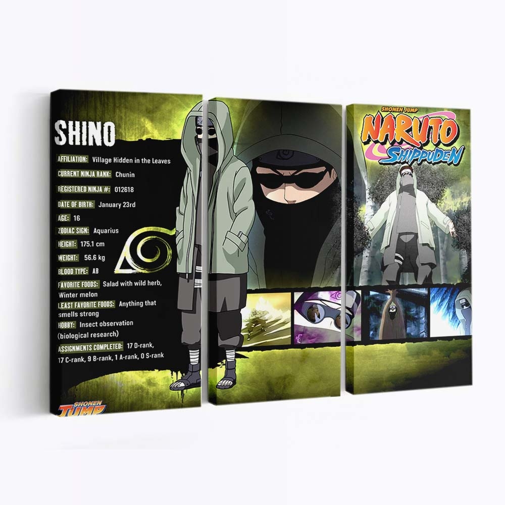 Anime Naruto Glasses Insect Hood Aburame Shino - Anime Wandbild - Leinwandbild animenarutoglassesinsecthoodaburame shino