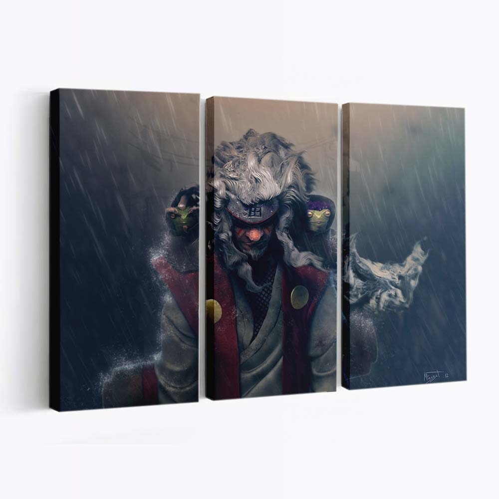 Anime Rain Men Digital Art Fantasy Art White Hair - Anime Wandbild - Leinwandbild animerainmendigital artfantasy artwhite hair