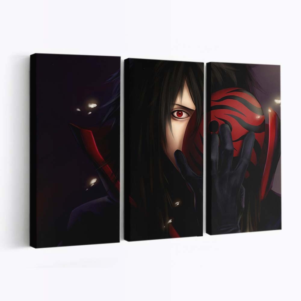 Anime Red Manga Naruto Shippuuden Mask Red Eyes - Anime Wandbild - Leinwandbild animeredmanganaruto shippuudenmaskred eyes