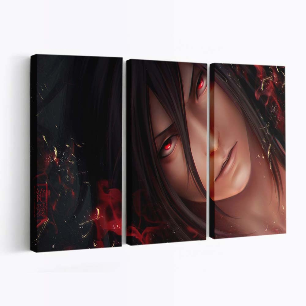 Anime Red Sharingan Magic Demon Uchiha Madara - Anime Wandbild - Leinwandbild animeredsharinganmagicdemonuchiha madara