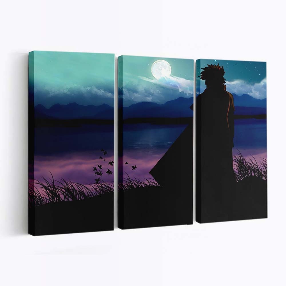 Anime Reflection Sunset Night Silhouette Sunrise - Anime Wandbild - Leinwandbild animereflectionsunsetnightsilhouettesunrise