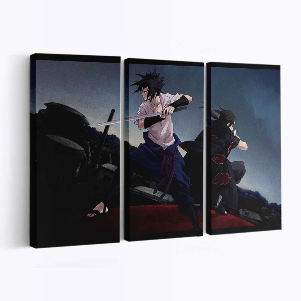 Anime Sky Naruto Shippuuden Brothers Anime Boys Sword - Anime Wandbild - Leinwandbild animeskynaruto shippuudenbrothersanime boyssword
