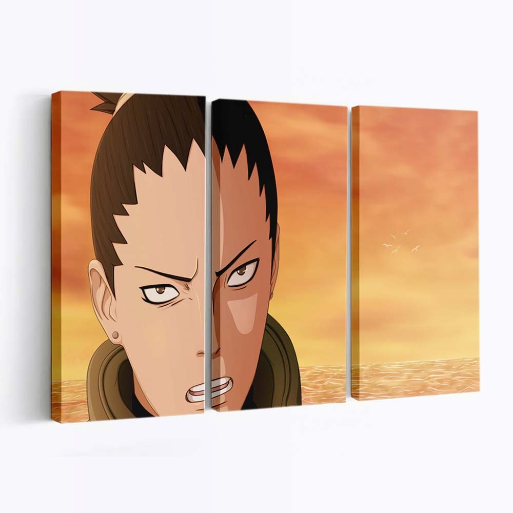 Anime Sky Water Clouds Hair Nara Shikamaru - Anime Wandbild - Leinwandbild animeskywatercloudshairnara shikamaru