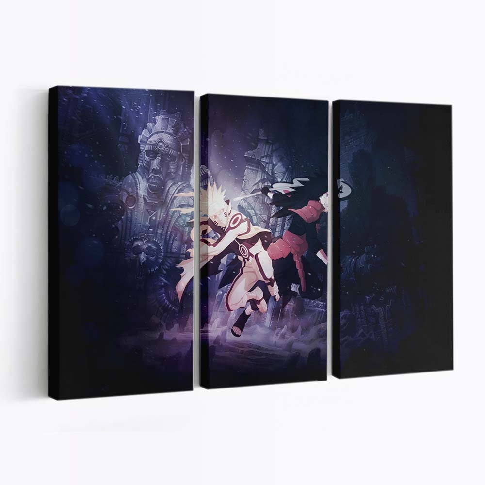 Anime Space Naruto Shippuuden Uzumaki Naruto Uchiha Madara Night - Anime Wandbild - Leinwandbild animespacenaruto shippuudenuzumaki narutouchiha madaranight