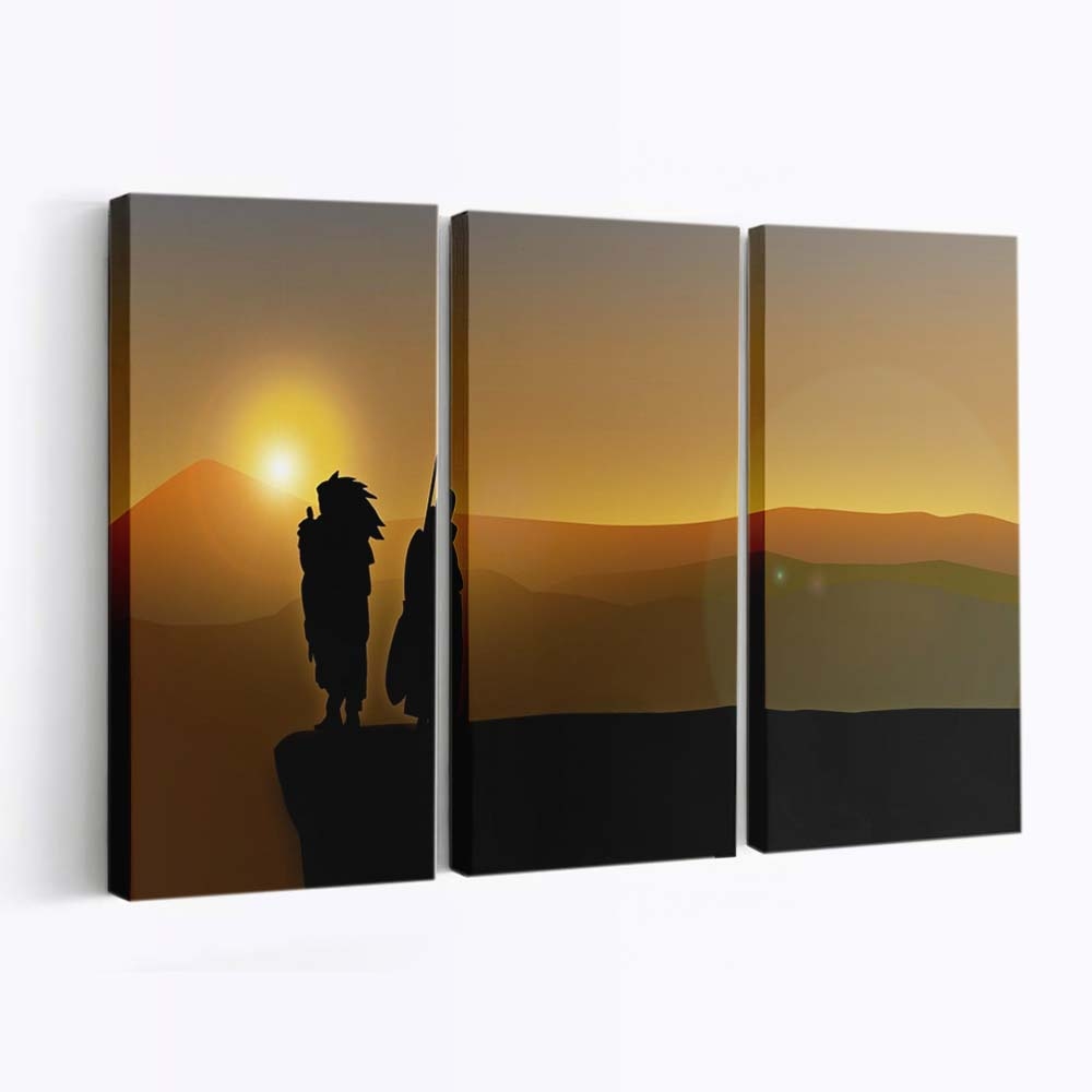 Anime Sunlight Landscape Sunset Silhouette Sunrise - Anime Wandbild - Leinwandbild animesunlightlandscapesunsetsilhouettesunrise