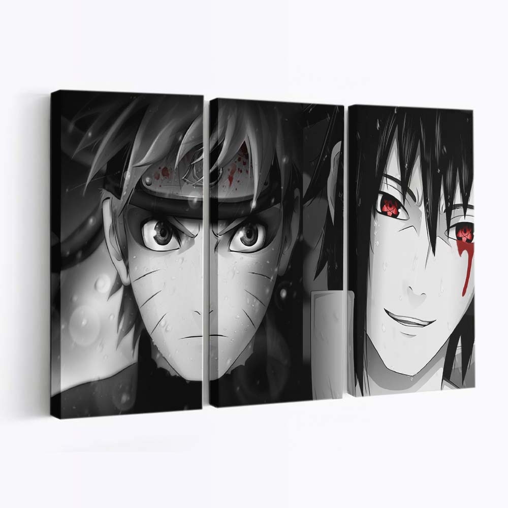 Anime Uchiha Sasuke Uzumaki Naruto - Anime Wandbild - Leinwandbild animeuchiha sasukeuzumaki naruto