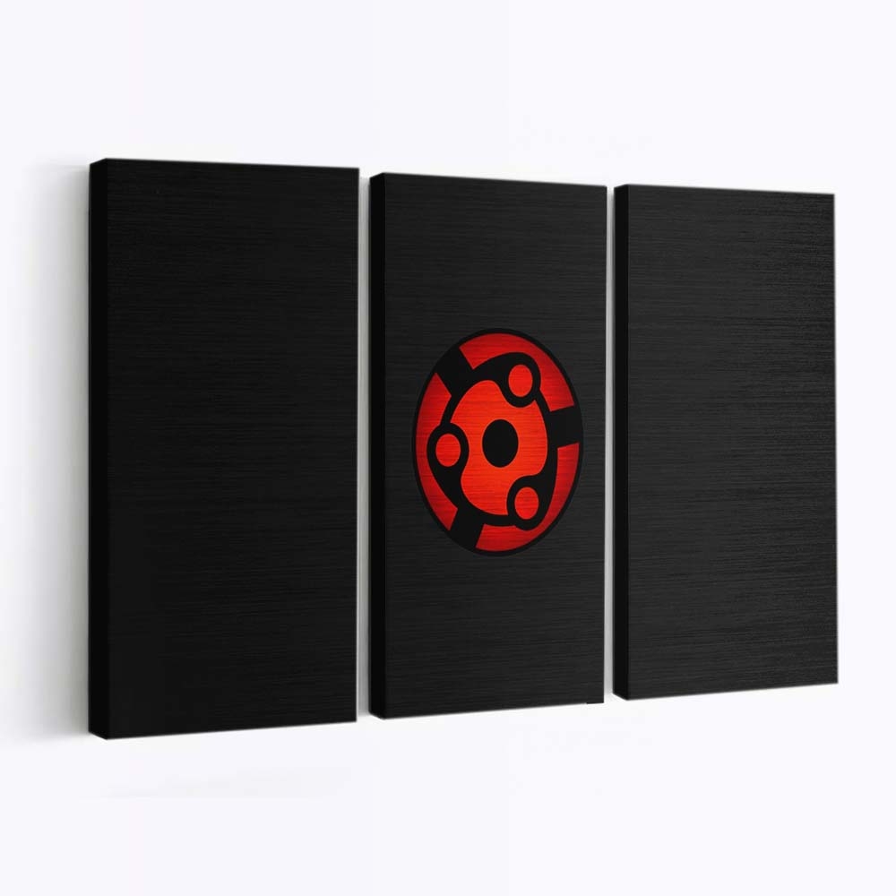 Black Naruto Shippuuden Red Text Logo - Anime Wandbild - Leinwandbild blackillustrationnaruto