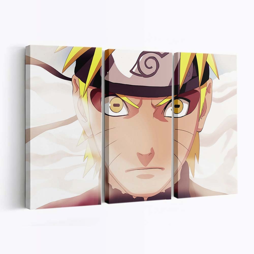 Boy Naruto Face Look Anger - Anime Wandbild - Leinwandbild boynarutofacelookanger