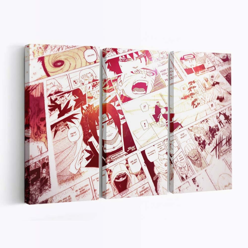 Drawing Anime Collage Graphic Design Pattern - Anime Wandbild - Leinwandbild drawingillustrationanimecollagegraphic designpattern