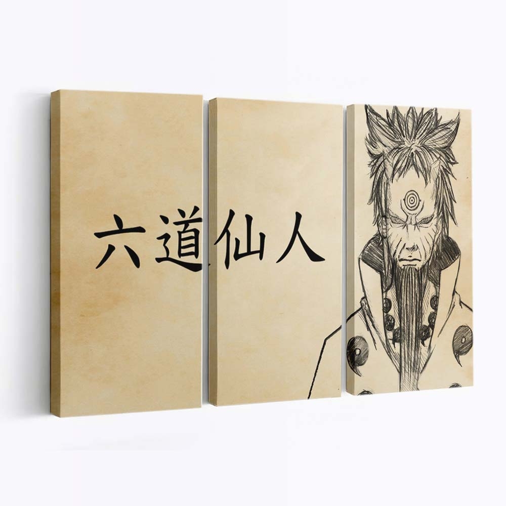 Drawing Cartoon Naruto Shippuuden Calligraphy Sage Of Six Paths - Anime Wandbild - Leinwandbild drawingillustrationcartoonnaruto shippuudencalligraphysage of six paths