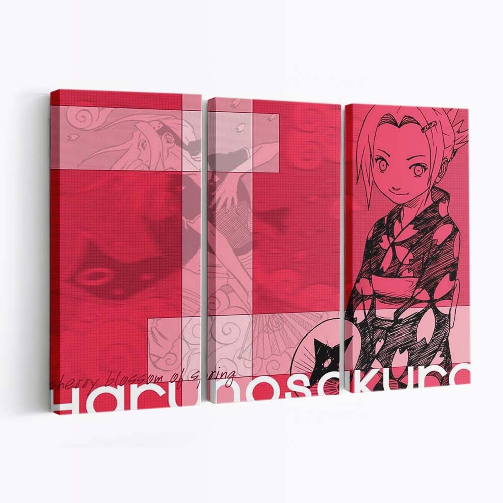 Drawing Cartoon Naruto Shippuuden Text Pattern - Anime Wandbild - Leinwandbild drawingillustrationcartoonnaruto