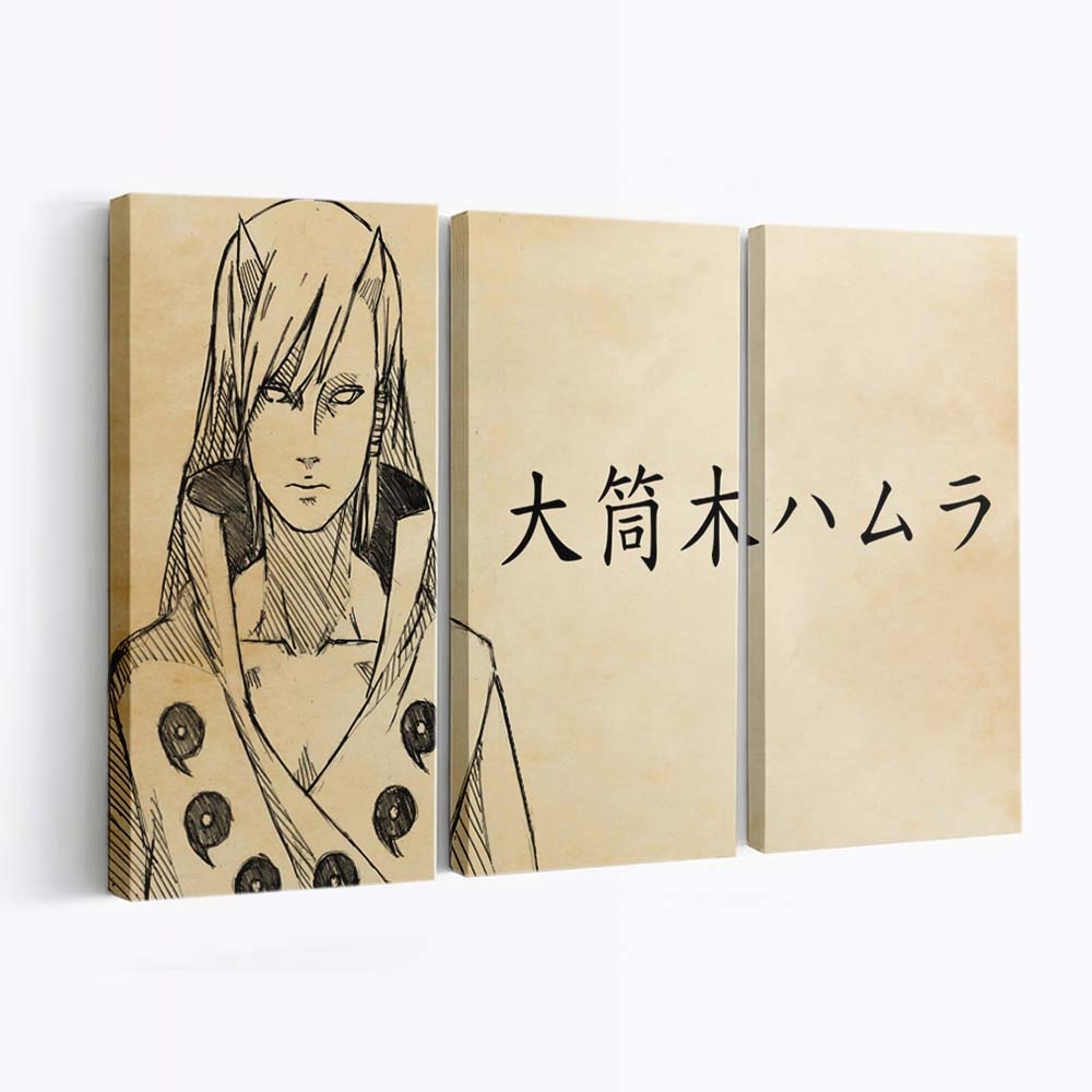 Drawing Cartoon Naruto Shippuuden Writing Calligraphy - Anime Wandbild - Leinwandbild drawingillustrationcartoonnaruto shippuudenwritingcalligraphy