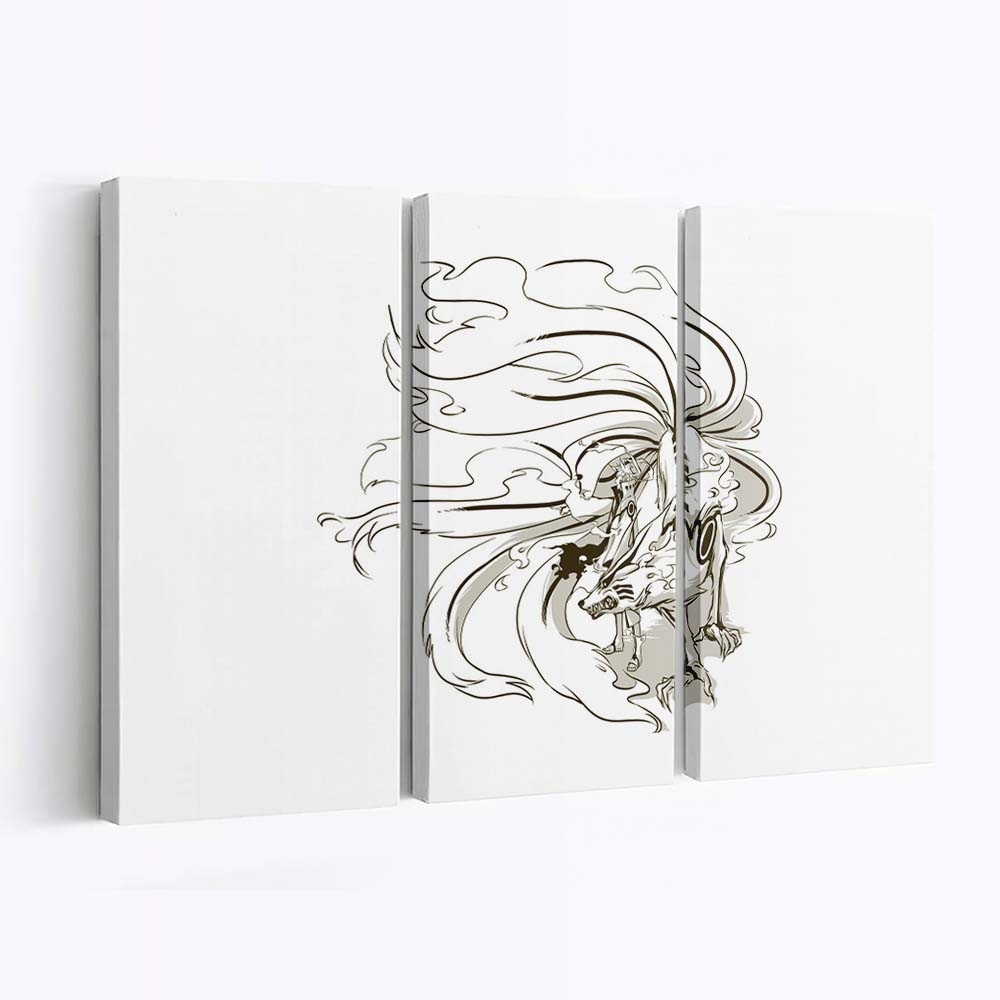 Drawing Monochrome Anime Boys Artwork Line Art - Anime Wandbild - Leinwandbild drawingillustrationmonochromeanime boysartworkline art