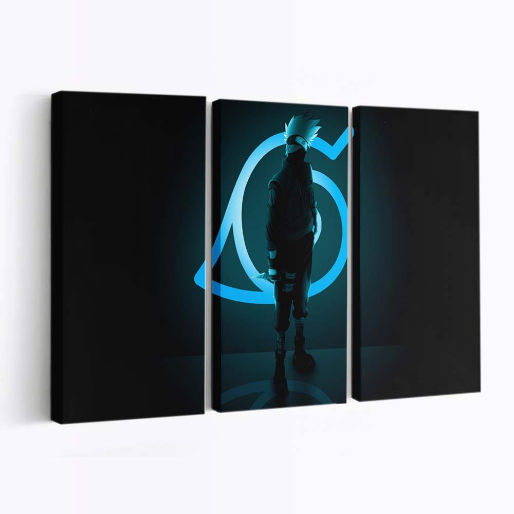 Hatake Kakashi Naruto Anime Shippuuden Anime Boys Konoha Neon - Anime Wandbild - Leinwandbild hatake kakashinaruto animenaruto shippuudenanime boyskonohaneon