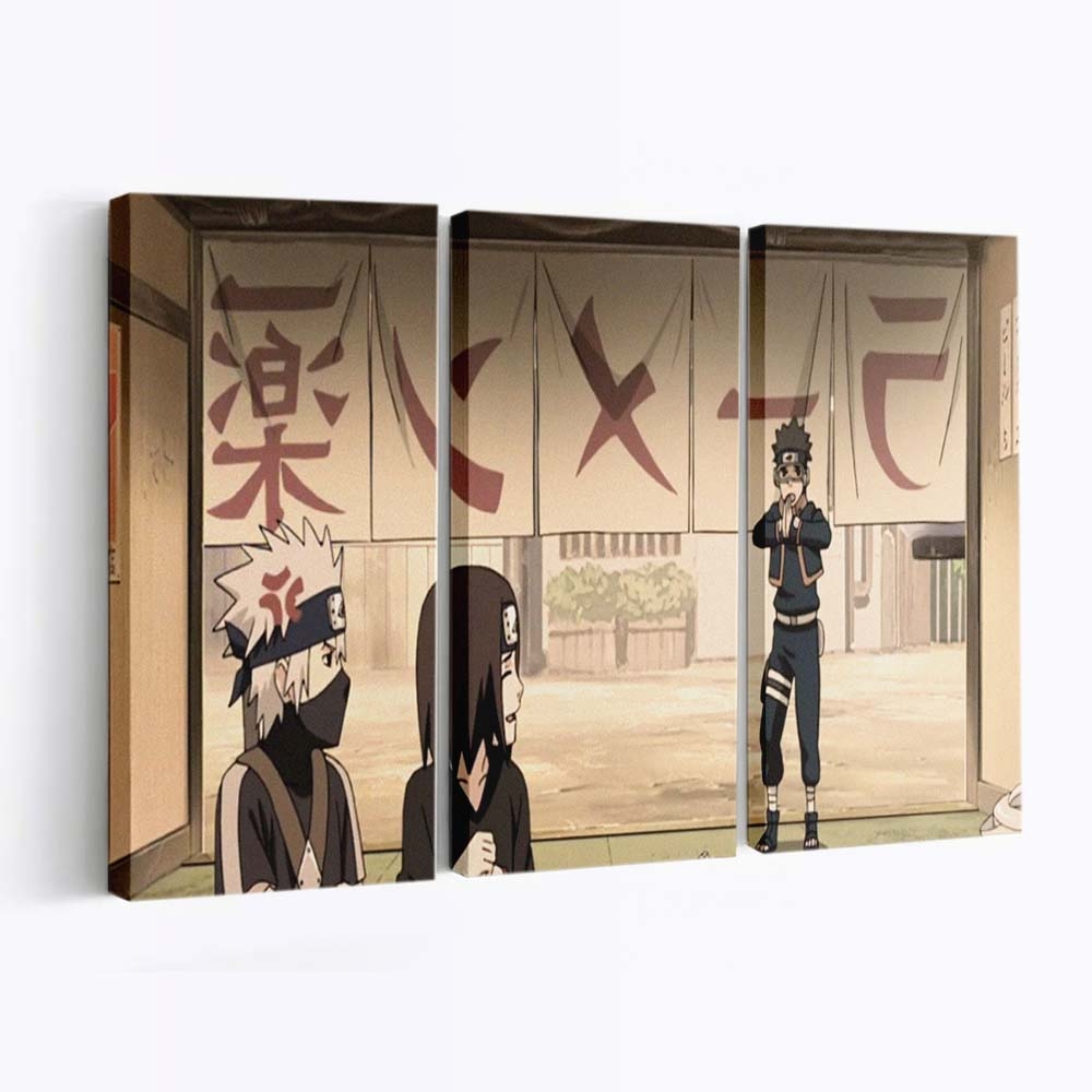 Hatake Kakashi Naruto Anime Shippuuden Nohara Rin Uchiha Obito - Anime Wandbild - Leinwandbild hatake kakashinaruto animenaruto shippuudennohara rinuchiha obito