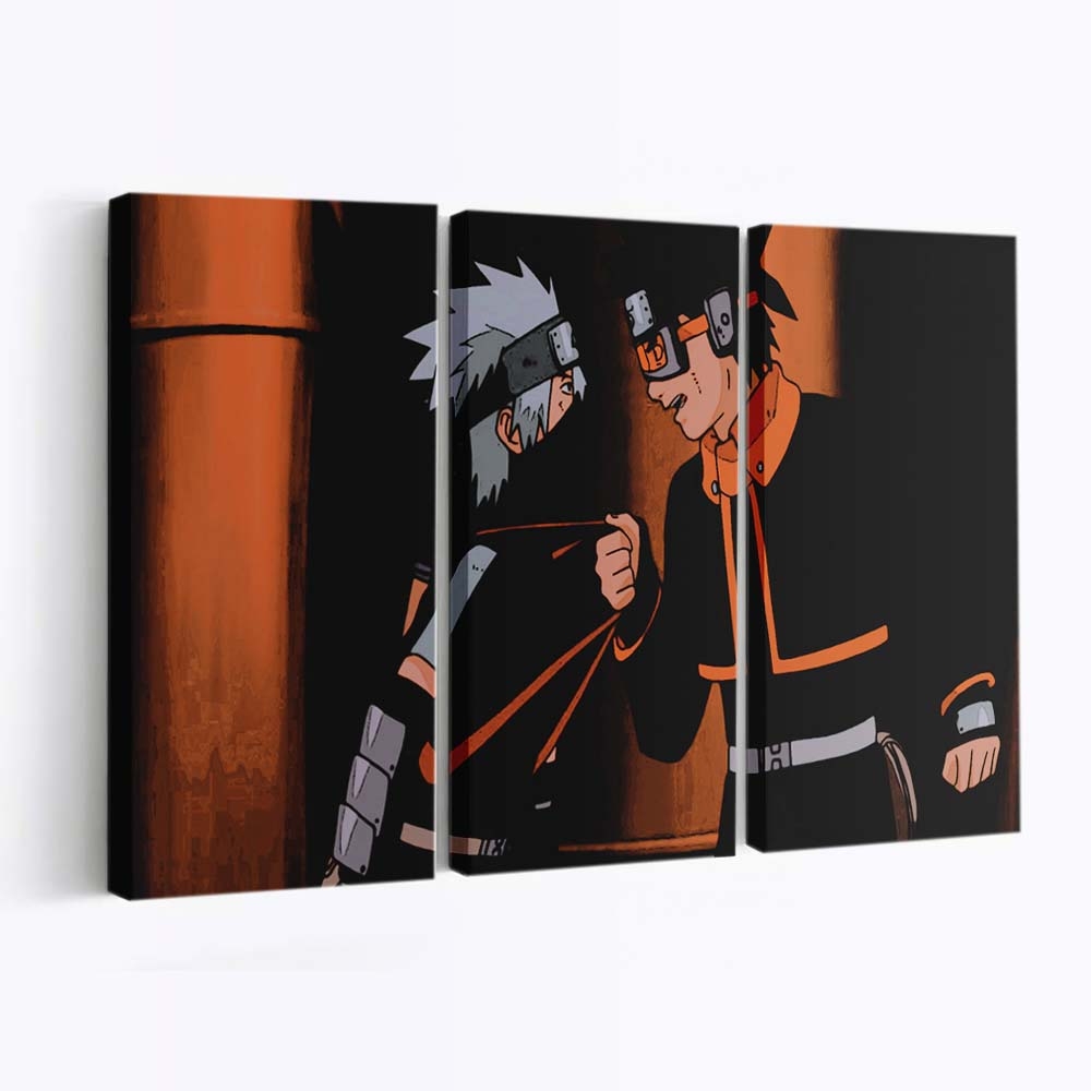 Hatake Kakashi Naruto Anime Uchiha Obito - Anime Wandbild - Leinwandbild hatake kakashinaruto animeuchiha obito