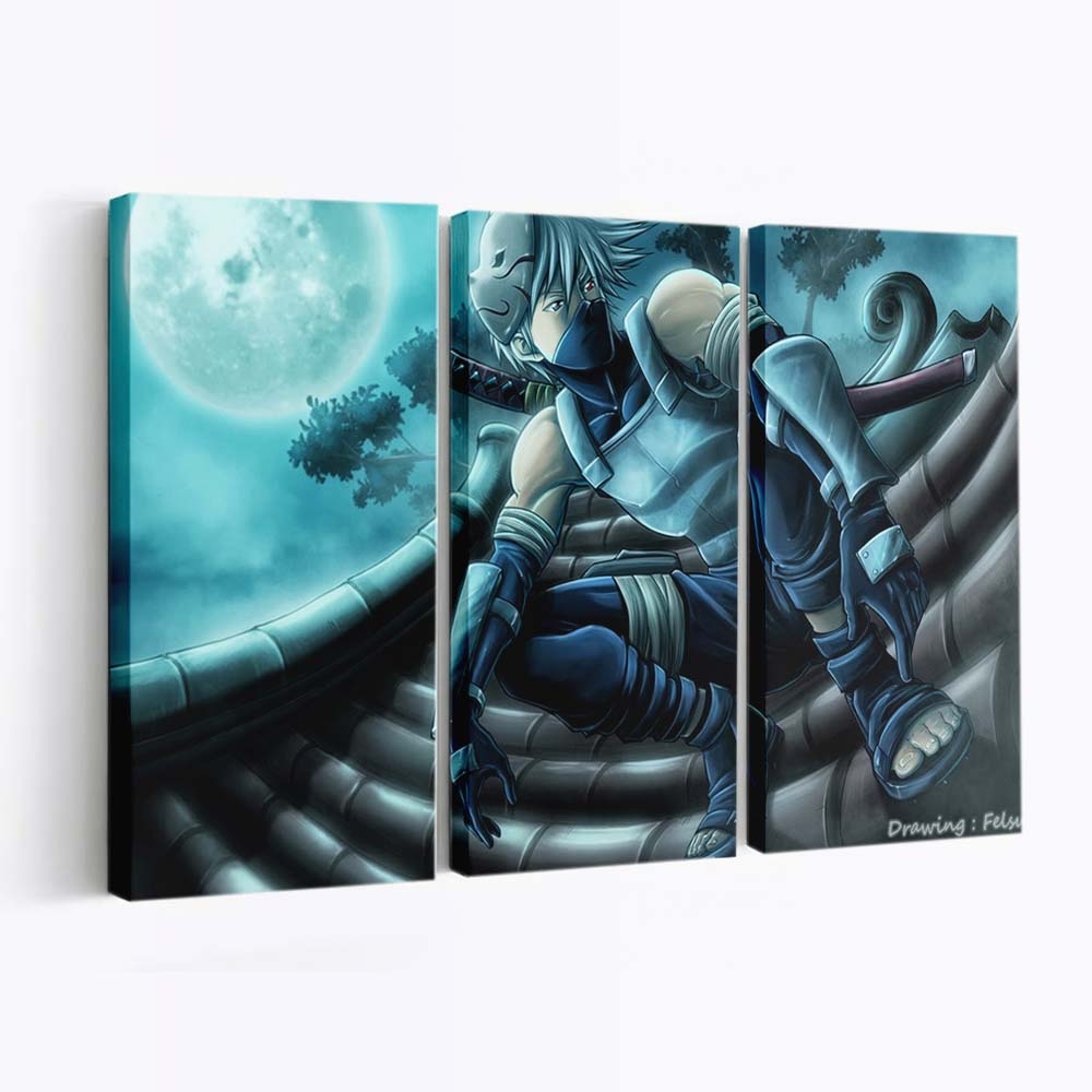 Hatake Kakashi Naruto Shippuuden Mask Anbu - Anime Wandbild - Leinwandbild hatake kakashinaruto shippuudenmaskanbuscreenshotcomputer wallpaper