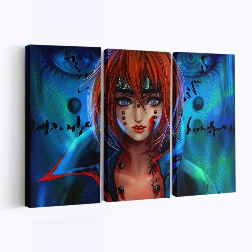 Anime Girls Manga Naruto Shippuuden Redhead - Anime Wandbild - Leinwandbild illustrationanimeanime girlsmanganaruto shippuudenredhead