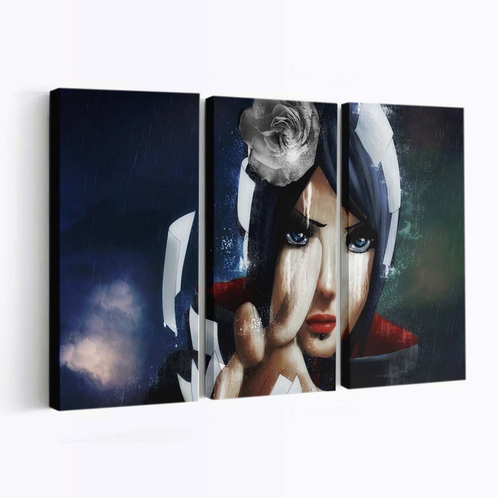 Anime Girls Naruto Shippuuden Blue Hair Flower In Hair - Anime Wandbild - Leinwandbild illustrationanimeanime girlsnaruto shippuudenblue hairflower in hair