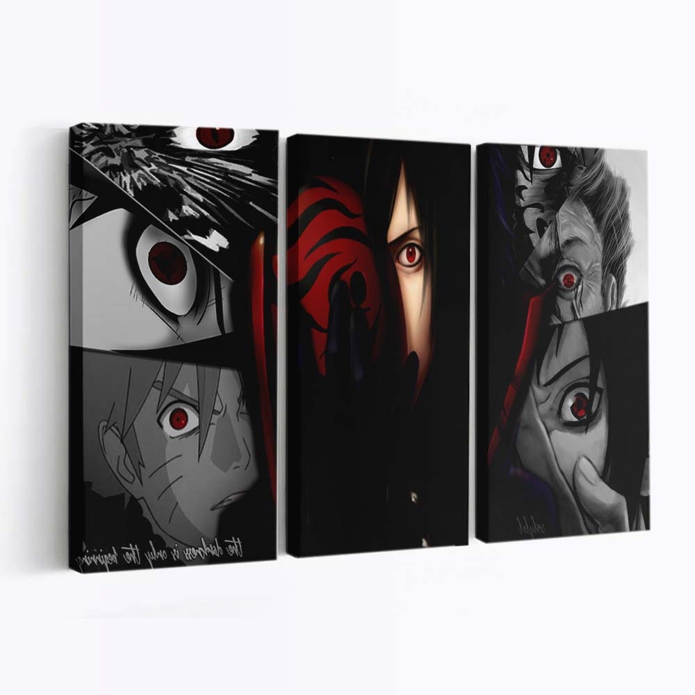 Anime Black Hair Naruto Shippuuden Sharingan Black - Anime Wandbild - Leinwandbild illustrationanimeblack hairnaruto shippuudensharinganblack