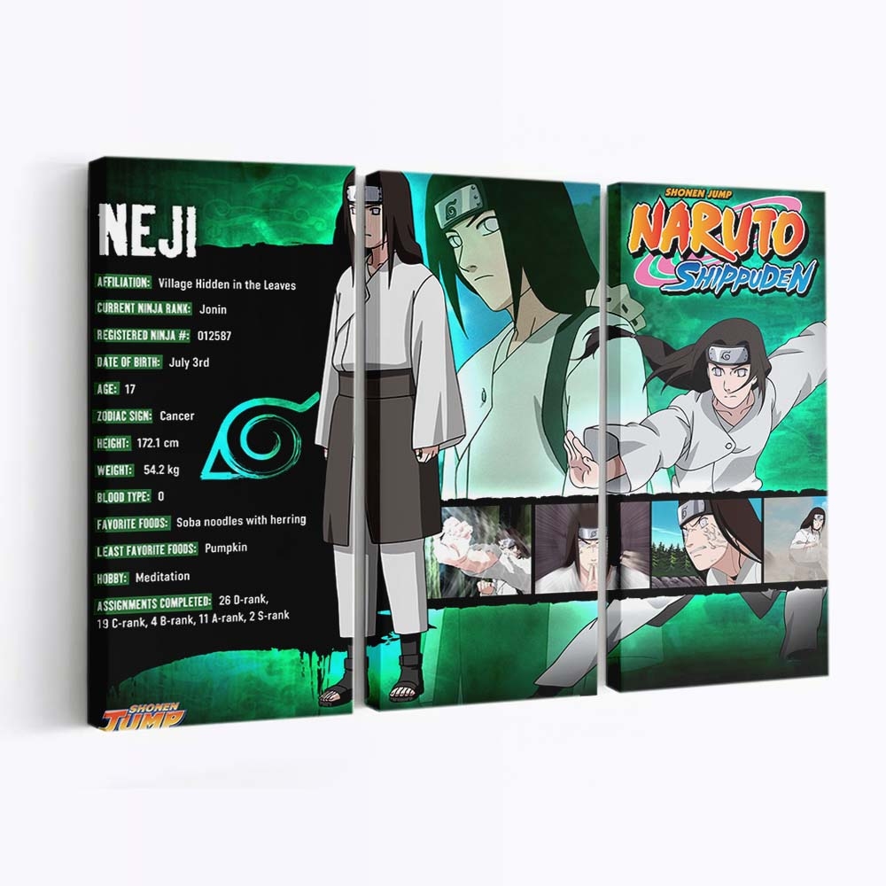 Anime Brunette Cartoon Comics Hyuuga Neji - Anime Wandbild - Leinwandbild illustrationanimebrunettecartooncomicshyuuga neji