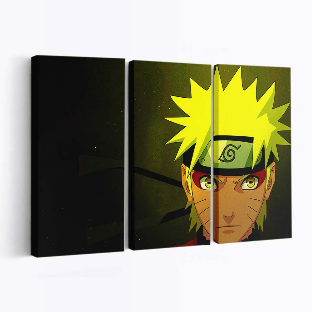 Anime Cartoon Green Yellow Graphic Design - Anime Wandbild - Leinwandbild illustrationanimecartoongreenyellowgraphic design