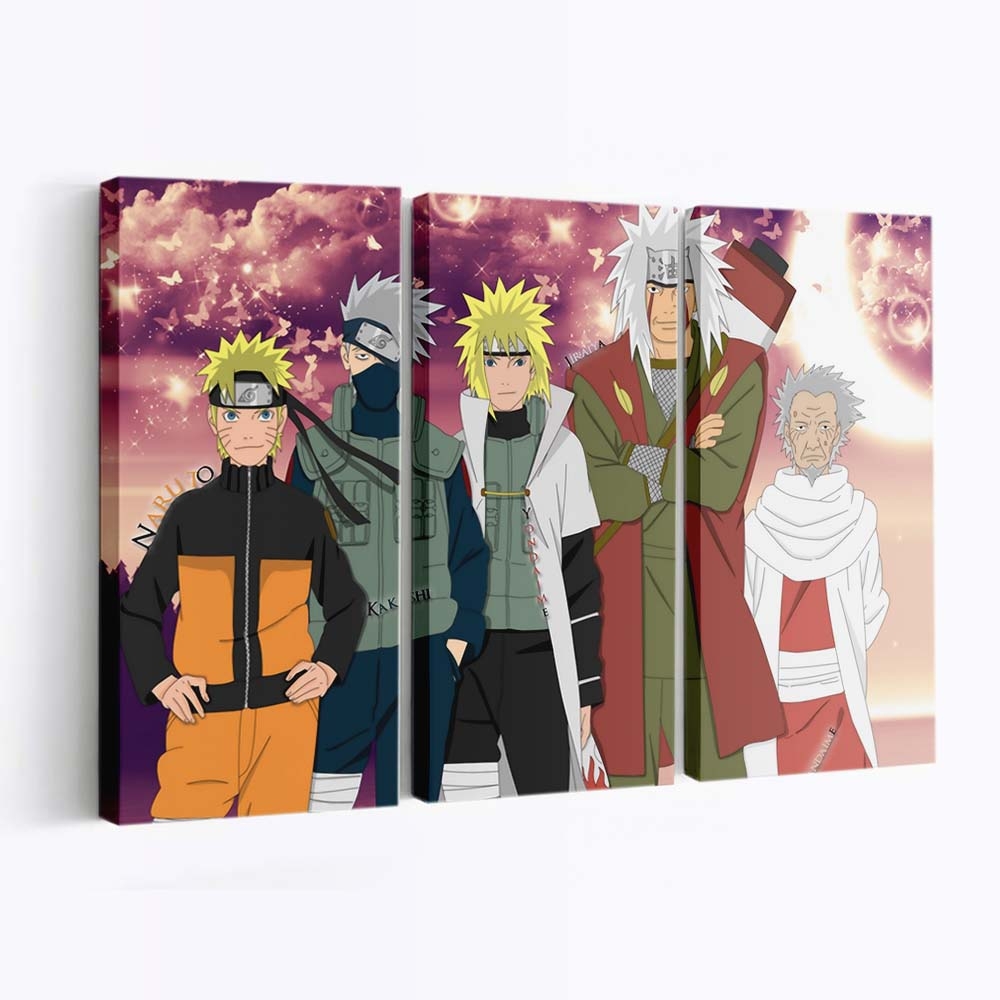 Anime Cartoon Guys Yondaime Posture - Anime Wandbild - Leinwandbild illustrationanimecartoonguysyondaimeposture