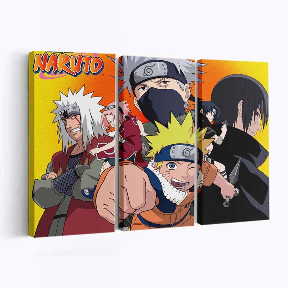 Anime Cartoon Naruto Shippuuden Uzumaki Naruto Hatake Kakashi - Anime Wandbild - Leinwandbild illustrationanimecartoonnaruto shippuudenuzumaki narutohatake kakashi 0001
