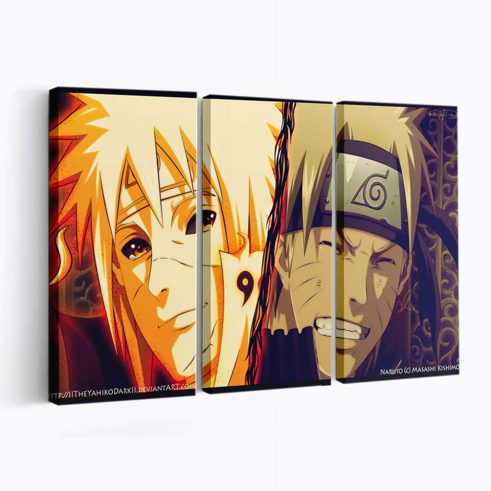 Anime Cartoon Naruto Shippuuden Uzumaki Naruto Namikaze Minato - Anime Wandbild - Leinwandbild illustrationanimecartoonnaruto shippuudenuzumaki narutonamikaze minato