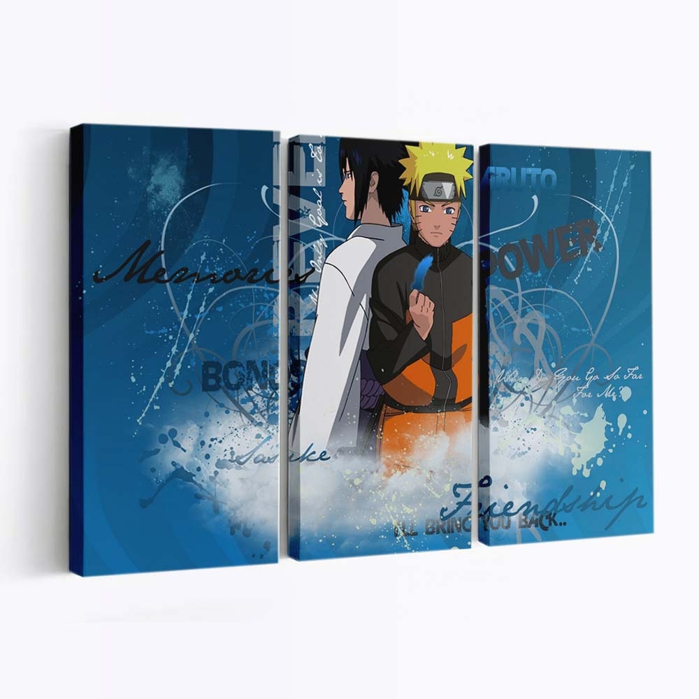 Anime Cartoon Naruto Shippuuden Uzumaki Naruto Uchiha Sasuke - Anime Wandbild - Leinwandbild illustrationanimecartoonnaruto shippuudenuzumaki narutouchiha sasuke 0004