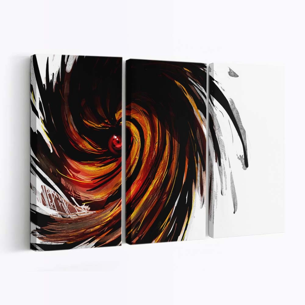 Anime Drawing Abstract Artwork Spiral - Anime Wandbild - Leinwandbild illustrationanimedrawingabstractartworkspiral