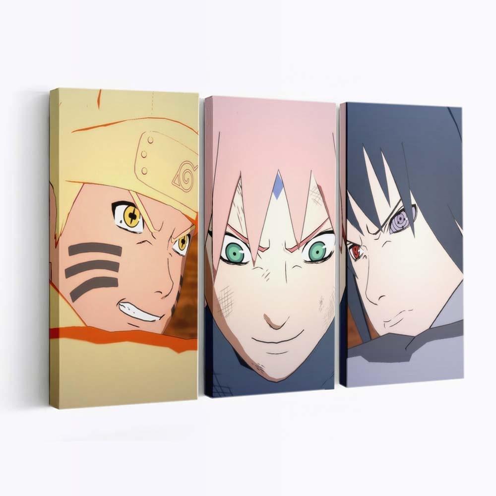Anime Naruto Shippuuden Face Drawing Cartoon - Anime Wandbild - Leinwandbild illustrationanimenaruto shippuudenfacedrawingcartoon