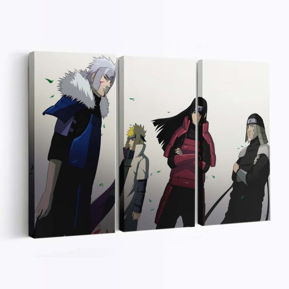 Anime Naruto Shippuuden Namikaze Minato Hokage Tobirama Senju - Anime Wandbild - Leinwandbild illustrationanimenaruto shippuudennamikaze minatohokagetobirama senju