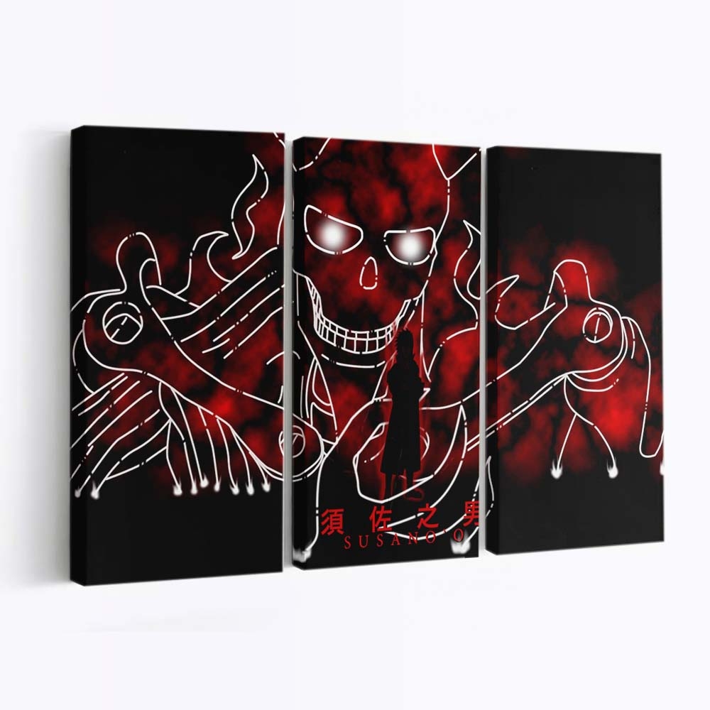 Anime Naruto Shippuuden Skull Uchiha Sasuke Susanoo Character - Anime Wandbild - Leinwandbild illustrationanimenaruto shippuudenskulluchiha sasukesusanoo character