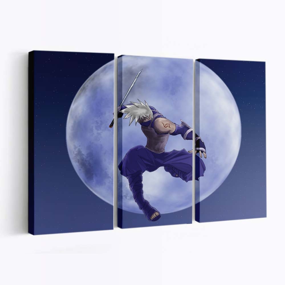 Hatake Kakashi Space Earmoon Arms - Anime Wandbild - Leinwandbild illustrationhatake kakashispaceearthmoonarms
